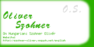 oliver szohner business card